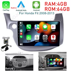 4+64GB For 2008-2013 Honda Fit Jazz Radio CarPlay Android 13 Car Stereo GPS Navi - Picture 1 of 20