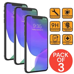 PACK DE 3 protectores de pantalla de vidrio templado para iPhone 11 Pro/11 Pro Max/X/XS Max - Imagen 1 de 7