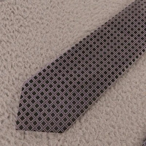 Bill Robinson Tie Purple Black Squares Check 100% Polyester Hand Made 3.25" - Picture 1 of 8