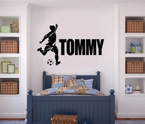 Personalised Football Wall Sticker Home Decor Personalized Football Gaming FB4 - Picture 1 of 8