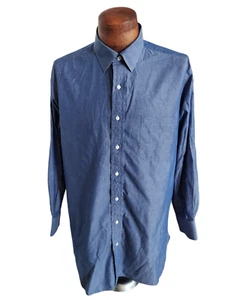 Camisa delantera con botones azules Robert Talbott talla 16 1/2; 33 hecha en EE. UU. - Imagen 1 de 9