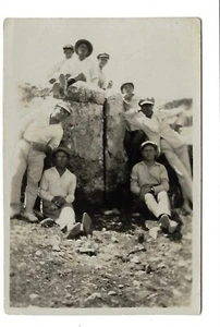 Group of Students After the 1927 Jericho Earthquak Palestine Old Mini Photograph - Bild 1 von 2