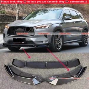 ABS Carbon Fiber Look Front Bumper Lip Spoiler Bodykit Fits Infiniti QX50 19-21 - Imagen 1 de 11