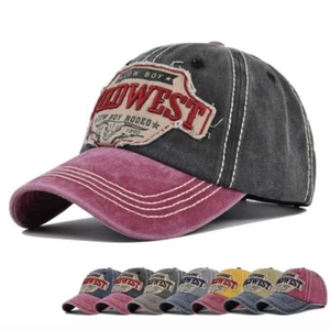 WILD WEST Cow Boy Embroidery Baseball Caps Trucker Caps Man Women - Picture 1 of 14
