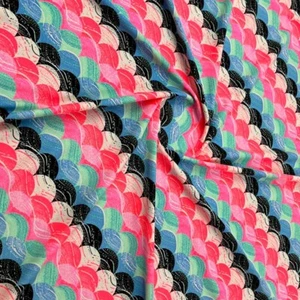 Spandex Fabric Mermaid Scales Print 4 way Stretch 60"wide by yard for Swimwear - Picture 1 of 6