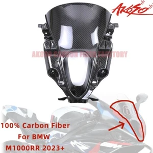 For BMW M1000RR 2023 2024 3K Carbon Fiber Front Nose Air Intake Windshield Panel - Picture 1 of 25