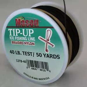 MASON ICE FISHING TIP-UP LINE 50 YD BOBINA INTRECCIATA NYLON SCEGLI TAGLIA/COLORE - Foto 1 di 1