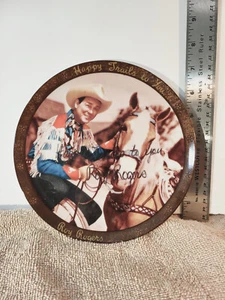 ROY ROGERS, TRIGGER CLASSIC TV WESTERN COLLECTOR PLATE HAND SIGNED - Picture 1 of 3