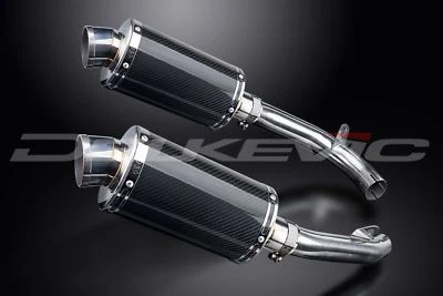 Silenciadores ovalados de fibra de carbono Delkevic 9" - escape Honda VTR1000F Super Hawk 97-03 Foto 1 de 3