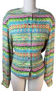 La Chine klassisch von Galinda Wang mehrfarbig Seide Langarm Knopfleiste Oberteil - Bild 1 von 9