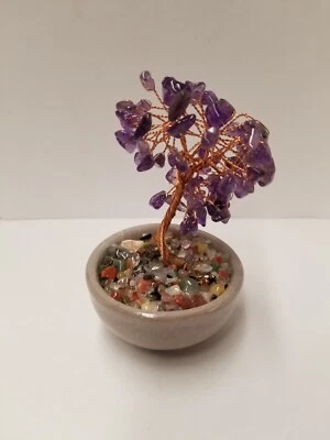 Amethyst Crystal Bonsai Tree Home Decor Foto 1 de 4