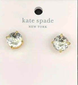 Kate Spade Rise & Shine Goldtone Clear Crystal Round Gumdrop Stud Earrings - Picture 1 of 2