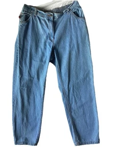 Woman Within 31-1873-4 High Rise Classic Fit Mom Jeans Elastic Waist Back 14WP - Picture 1 of 13