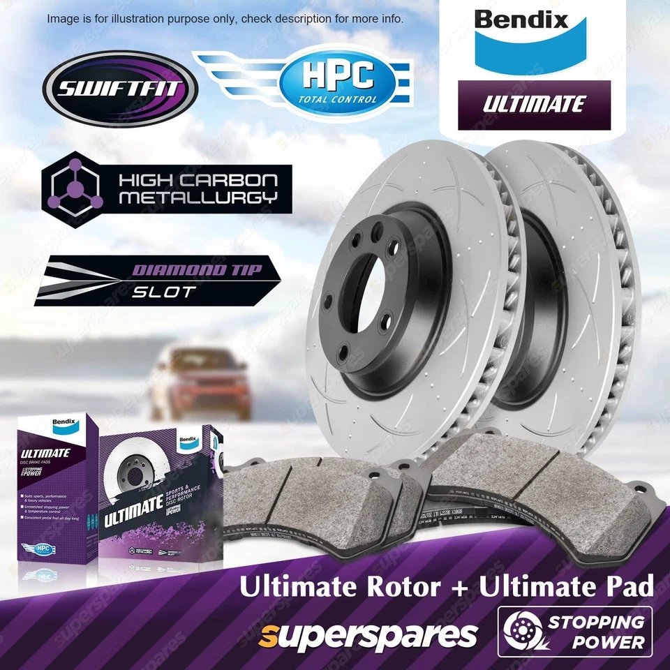 Bendix Front ULT Disc Brake Rotors + Pads for Porsche Cayenne 955 9PA 92A 350mm - image 1 of 4