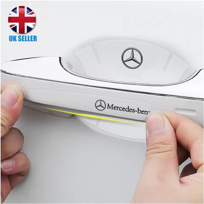 AIRSHOPUK 8PC Anti-Scratch Stickers Car Door Handle Protective Film for Mercedes Benz