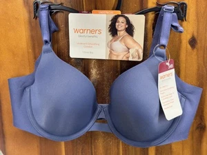 Warners T-Shirt Bra Womens 34B Blue Underwire Blissful Benefits Seamless Comfort - Picture 1 of 6