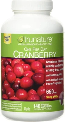 trunature Cranberry 650 mg., 140 Vegetarian Capsules - Image 1 of 4