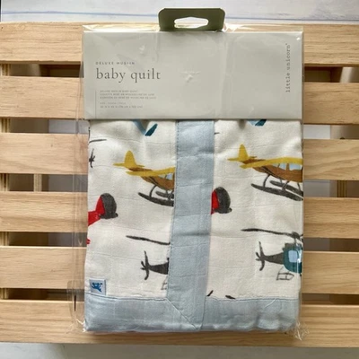 *NUEVO EN CAJA* Edredón para bebé Little Unicorn Deluxe Muselina en exhibición aérea (30 pulgadas * 40 pulgadas avión Foto 1 de 4