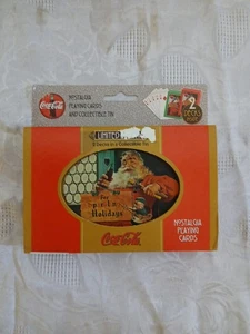 1998 Coca-Cola Santa Claus Limited Edition Nostalgic Cards & Tin 2 Decks New VTG - Picture 1 of 7
