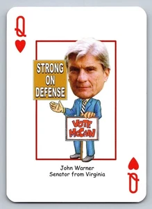 Abstimmung McCain politische Kampagne Spielkarte mit John Warner Illustration - Bild 1 von 2