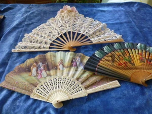 collection,élégance,lot 2, évantails +un offert - Imagen 1 de 6