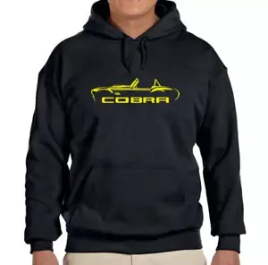 Shelby Cobra Exotic Car Classic Black Hoodie Sweatshirt FREE SHIP - Picture 1 of 7