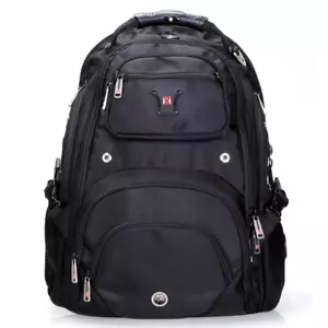 Swiss 17 Inch Waterproof Laptop Backpack Business Travel & School Bag 35L Black - Picture 1 of 16