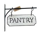 Home & Garden wall Hanging Metal Pantry Sign With Hanging Bar Rusti Shabby VTG
