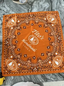 Tito’s Handmade Vodka Hankerchief, Bandana, Scarf Square Black Orange White - Picture 1 of 3