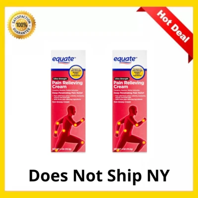 Equate Ultra Strength Pain Relief Cream for Unisex, 4 oz, Medicated ( 2 Pack ) - Image 1 of 4