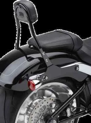 Cobra 14in Black Detachable Backrest Round Style Harley Breakout 114 18-20 - Image 1 of 4