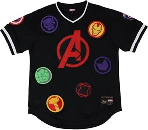 Marvel Avengers Mesh Adult V-Neck Jersey Size L "Lids Exclusive" - Picture 1 of 2