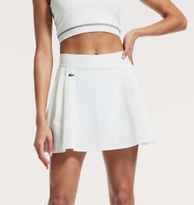 NWT Lacoste x Bandier White Tennis Golf Skirt Built in Shorts US 4 Flour NEW