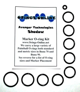 Avenger Technologies Shadow Paintball Marker O-ring Oring Kit x2 rebuilds / kits - Picture 1 of 1