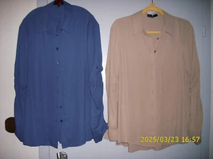 2 Damenblusen von Steffen Schraut in Gr.34, dunkelblau und taupe, sehr gut - Bild 1 von 4