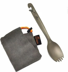3 in 1 DESIGN Titanium Travel Camp Spork Propane Gas Canister Punch Fork Spoon - Picture 1 of 11