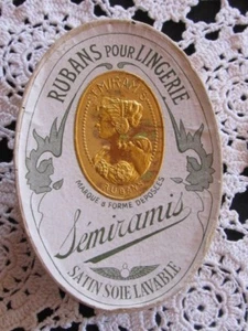 Karton für Semiramis Band Dessous Satin Seide Shop Grün Bordeaux Vintage - Bild 1 von 4