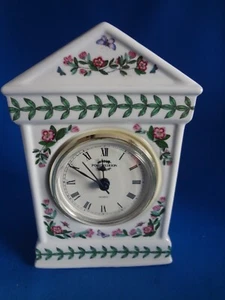 Working Portmeirion Botanic Garden Quartz Mantle/Table / Shelf Clock-6" Tall - Picture 1 of 7