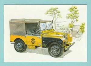 CAR / TRUCK  -  GOLDEN  ERA  POSTCARD  -  LAND  ROVER  80  INCH  ( AA )