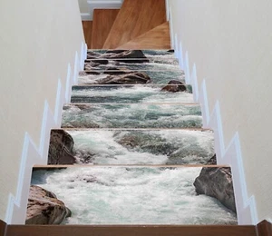 3D Sea Stones I43 Stair Risers Decoration Photo Mural Vinyl Decal Wallpaper Erin - Picture 1 of 6
