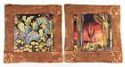 2 Kenarov Giclee Art Canvas Ceramic Clay Saguaro Desert Cactus Mixed Media Pair