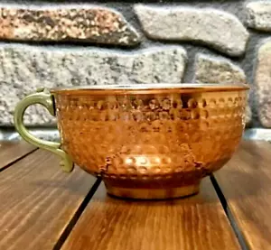 Ciotola da barba in rame fatta a mano spazzola per tazza supporto rasoio di sicurezza ottomano turco - Foto 1 di 13