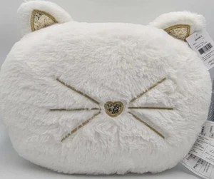 BRAND NEW Claires White Cat Pillow Plush 9” NEW WITH TAGS - Picture 1 of 8