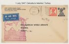 INDIA, COVER, FFC, CALCUTA TO ISTANBUL, 1947, NICE &amp; CLEAN