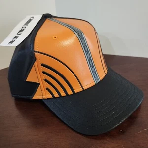 NEW Chainsaw Man Pochita Cap Faux Leather Bioworld Crunchyroll Adjustable Strap - Picture 1 of 8