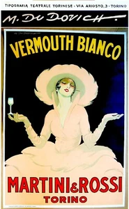 1950 Original MARTINI LITHOGRAPH ART POSTER Vermouth MARCELLO DUDOVICH Torino VR - Picture 1 of 8