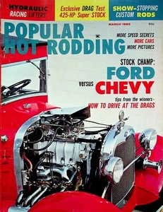 Popular Hot Rodding Magazine Ford Vs Chevy Stock Champ March 1963 053122RNON - Picture 1 of 1