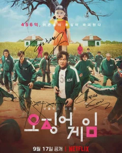Squid Game Group Signed 8X10 Photo Rp Lee Jung-jae Park Hae-soo Greg Chun - Picture 1 of 1