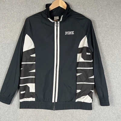 Chaqueta cortavientos ligera rosa Victoria Secret para mujer XS/S cuello negro malla Foto 1 de 4