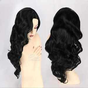 Black long curly party hair cosplay wig new style Rose hairnet full wigs 